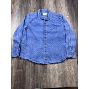 Twillory Untuckable Shirt Mens XXL Tailored Fit Blue safe cotton‎ untucked